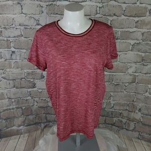 Madewell Heather  Knit Crew Neck Tee Burgundy Large